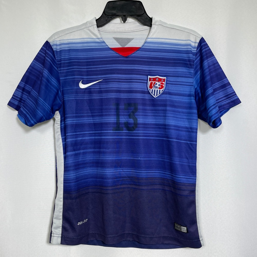Alex Morgan #13 USA National Team Nike Dri-FIT Blue Away Soccer Jersey Youth XL